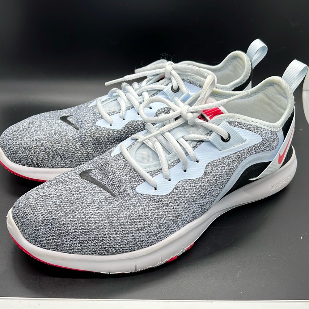 Nike Flex TR9 Shoes Womens 9.5 Gray Black Mesh Low Top Lace Up Trainer Sneakers